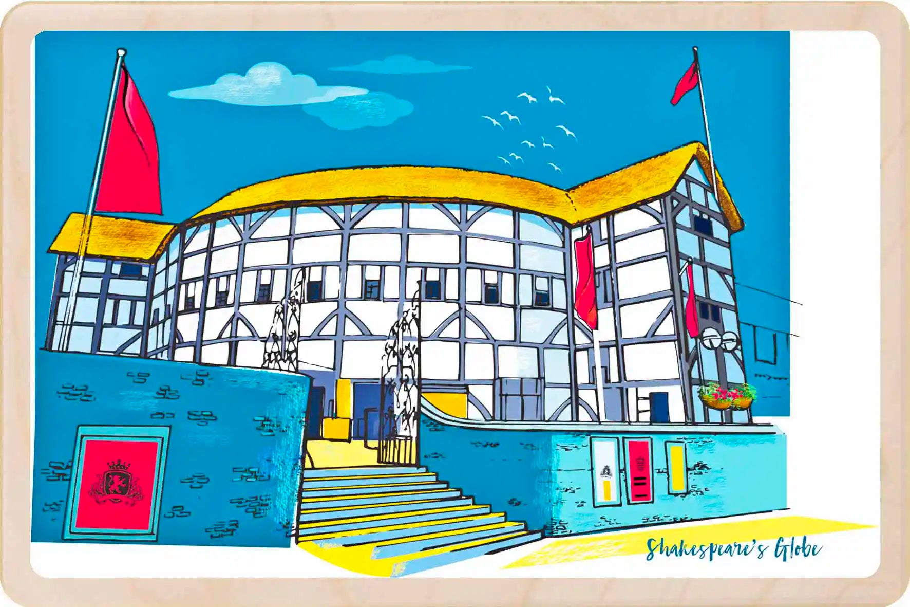 London Shakespeare's Globe Theatre Wooden Postcard
The Wooden Postcard Company
Printed on premium, sustainably sourced wood, to be mailed, gifted, or collected; the perfect keepsake.
