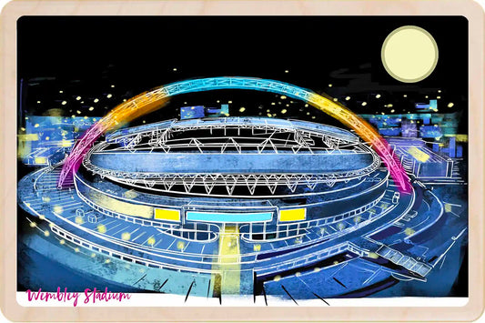 London Wembley Stadium Wooden Postcard
The Wooden Postcard Company
Printed on premium, sustainably sourced wood, to be mailed, gifted, or collected; the perfect keepsake.
