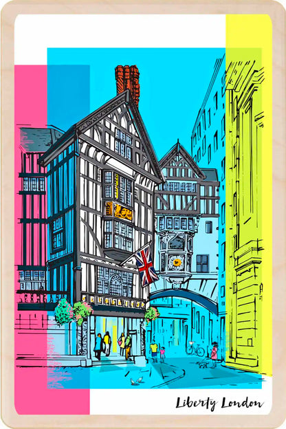London Liberty's Wooden Postcard

Printed on premium, sustainably sourced wood, to be mailed, gifted, or collected; the perfect keepsake. The Wooden Postcard Company