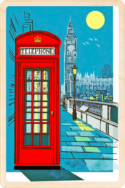 London Telephone Box Wooden Postcard

Printed on premium, sustainably sourced wood, to be mailed, gifted, or collected; the perfect keepsake. The Wooden Postcard Company