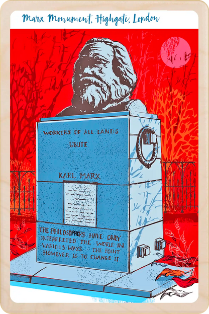 London Marx Monument Wooden Postcard

Printed on premium, sustainably sourced wood, to be mailed, gifted, or collected; the perfect keepsake. The Wooden Postcard Company