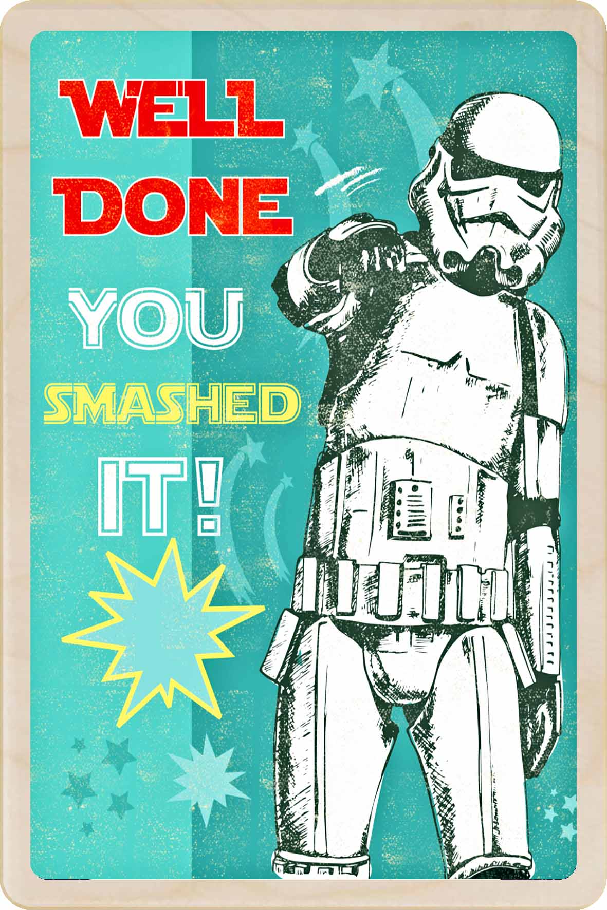 well done stormtroopers congratulation card the wooden postcard company