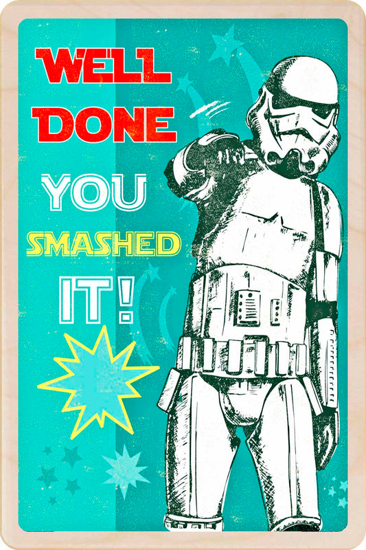 well done stormtroopers congratulation card the wooden postcard company