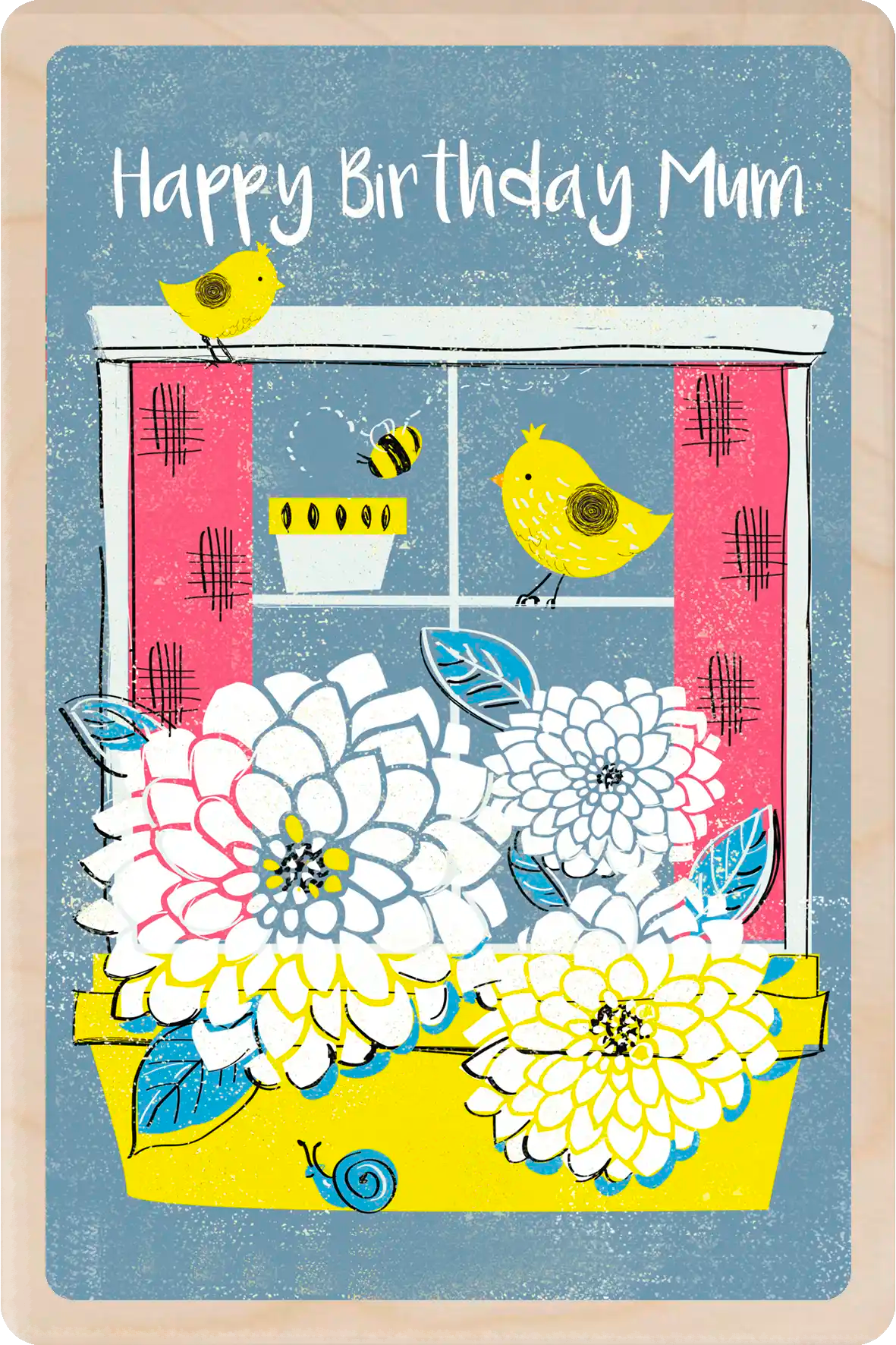 Happy Birthday Mum - wooden postcard to send and to keep - The Wooden Postcard Company
