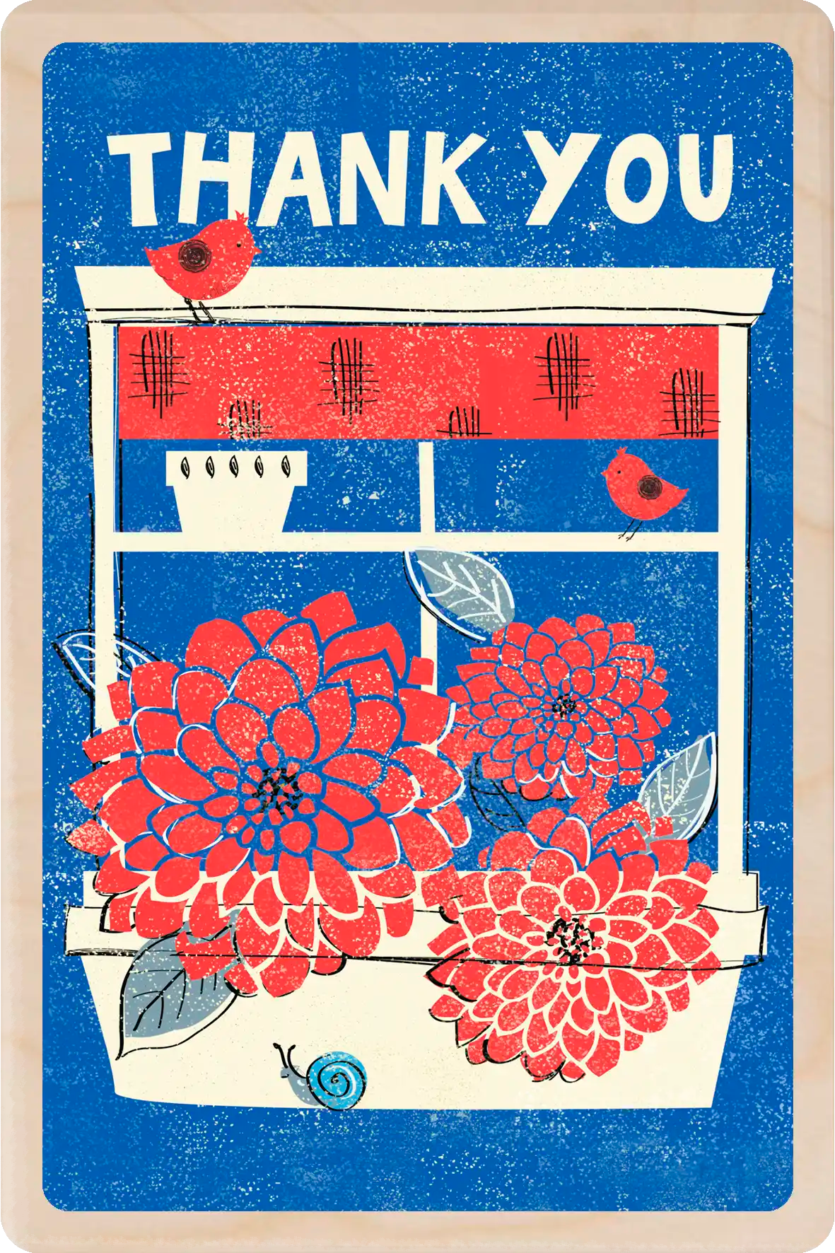Thank You, Wooden Postcard, Write on the back with any pen and post worldwide with a standard stamp, no envelope needed. The Wooden Postcard Company