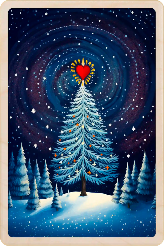 Joy to the World, Christmas wooden postcard. A beautiful card to send, tuck into a stocking, and keep and display. The Wooden Postcard Company