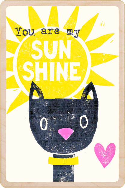You are my Sunshine - Wooden Postcard to send love, support, or thoughtful wishes. Made in Suffolk from sustainable wood since 2012.