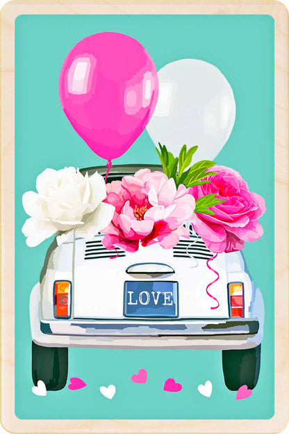 Wedding card - Love Bug - to send love. Made in Suffolk from sustainable wood since 2012.