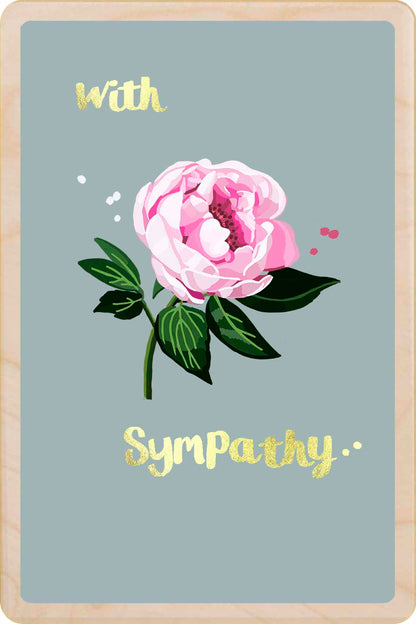 Sympathy Card, design by Sarah Kelleher. Sustainable wood printed in Suffolk since 2012.