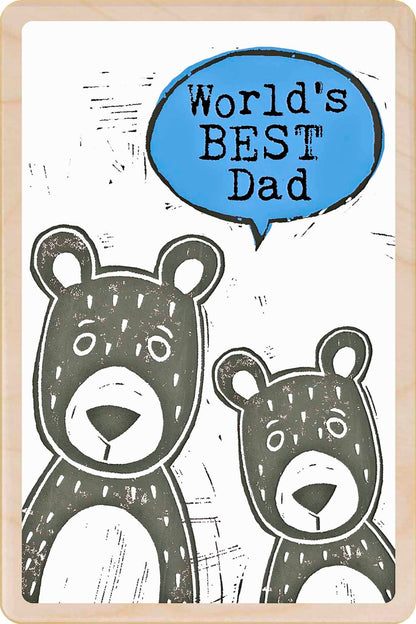 World's Best Dad - to send love. Made in Suffolk from sustainable wood since 2012.