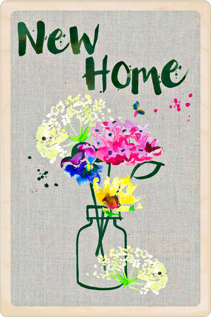 New Home - Sustainable Wooden Postcard