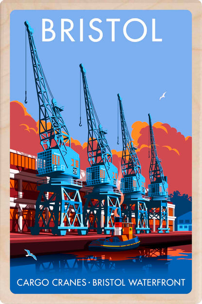 Bristol Waterfront - Stephen Millership Wooden Postcard