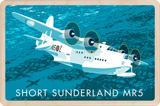 Sunderland MR5 - Original illustration by Stephen Millership, printed in Suffolk on sustainable wood. A durable and display-worthy postcard—ideal to send, gift or collect.