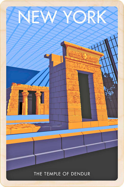 New York - Original&nbsp;illustration by Stephen Millership, printed in Suffolk on sustainable wood. A durable and display-worthy postcard—ideal to send, gift or collect.