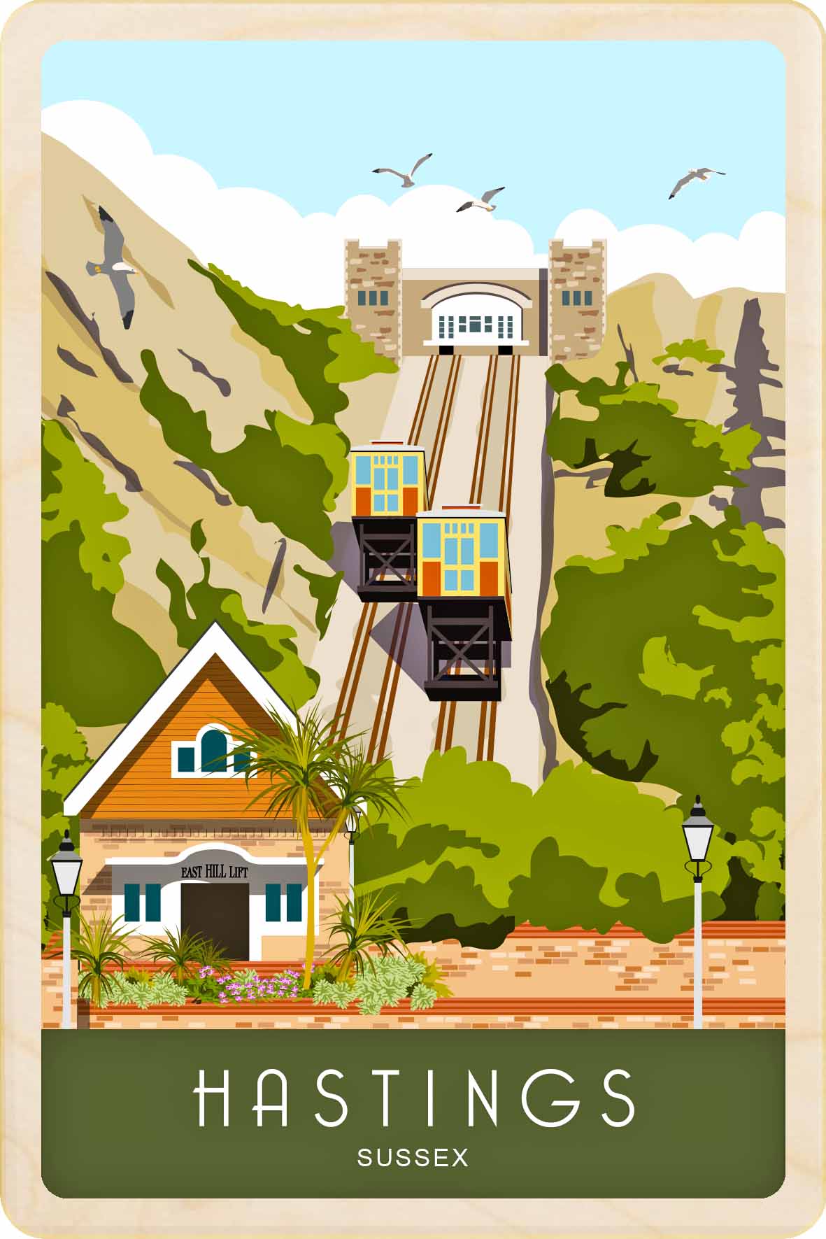Hastings, Sussex - Wooden Postcard