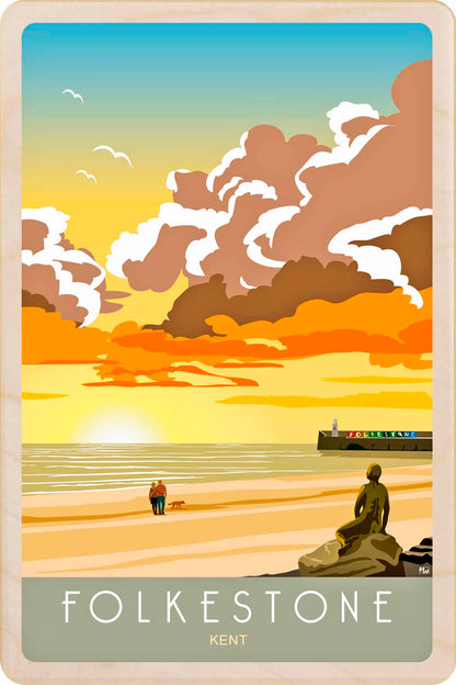 Folkestone - Wooden Postcard