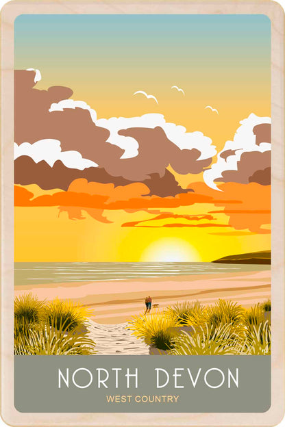 North Devon - Wooden Postcard