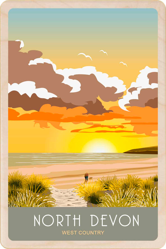 North Devon - Wooden Postcard
