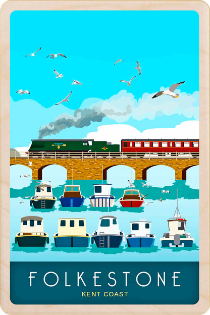Folkestone - Wooden Postcard