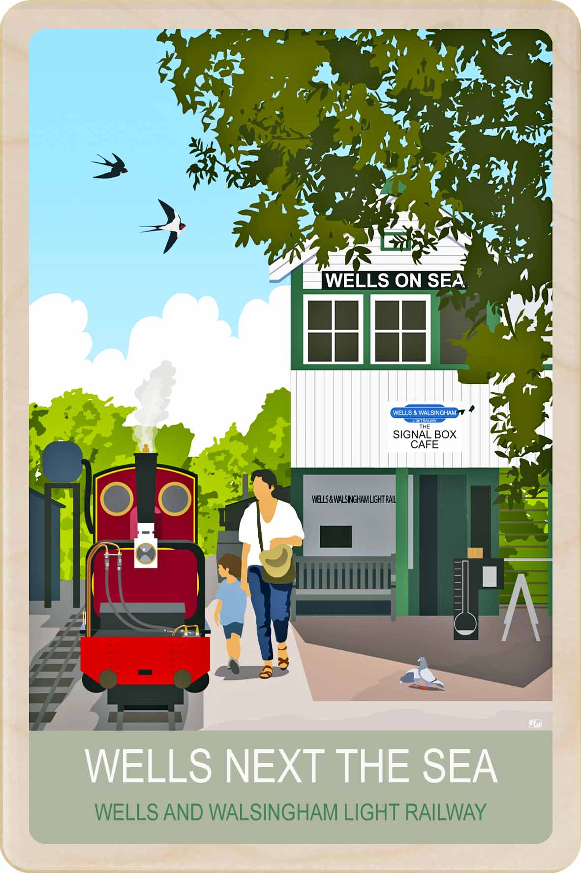 Walsingham Light Railway, Wells-Next-the-Sea, Norfolk - Wooden Postcard&nbsp;
