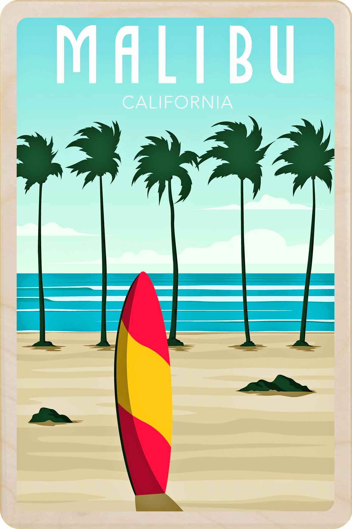Malibu, California – Eco-friendly Card - Wooden Postcard

Write on the back with any pen and post worldwide with a standard stamp. A smart, eco-friendly card and gift.