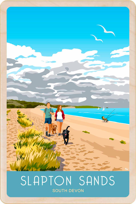 Slapton Sands in Devon - Wooden Postcard