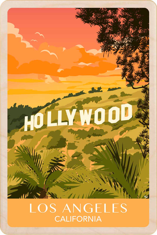 Hollywood, California – Eco-friendly Card - Wooden Postcard

Write on the back with any pen and post worldwide with a standard stamp. A smart, eco-friendly card and gift.