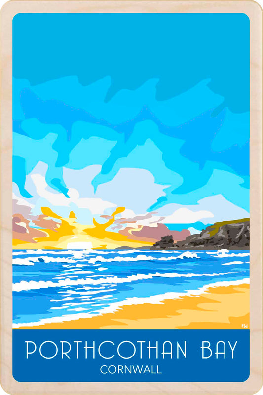 Porthcothan Bay, Cornwall - Wooden Postcard
