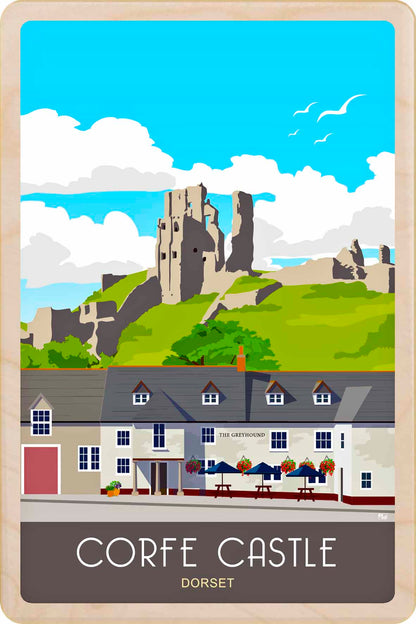 Corfe Castle, Dorset - Wooden Postcard