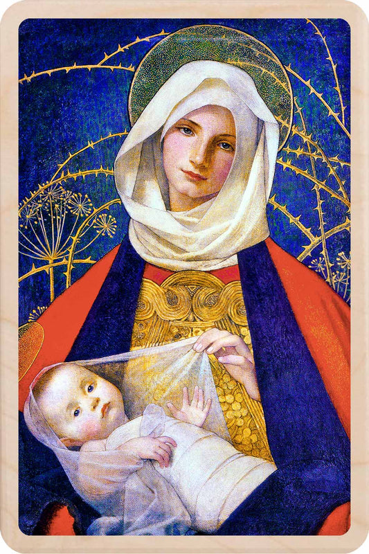 Mary and Child – Christmas card - Wooden Postcard

Original Christmas illustration printed on sustainable wood. A beautiful card to send, display, or tuck into a stocking.