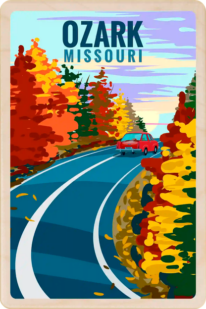Ozark, Missouri Travel Art Wooden Postcard to send, gift, and keep. The Wooden Postcard Company