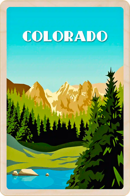 Colorado – Eco-friendly Card - Wooden Postcard. The Wooden Postcard Company