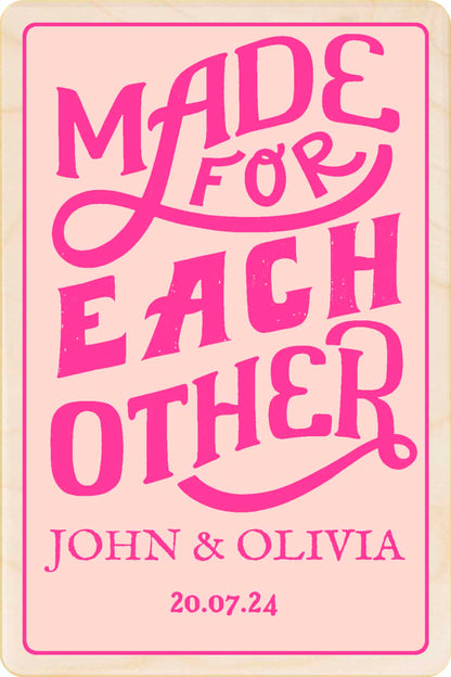 'Made for Each Other' Custom Wedding Card