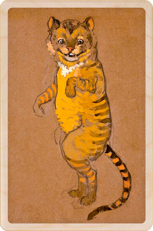 The Cheshire Cat (1915)- Wooden Postcard. Costume design by William Penhallow Henderson, printed on sustainable wood.