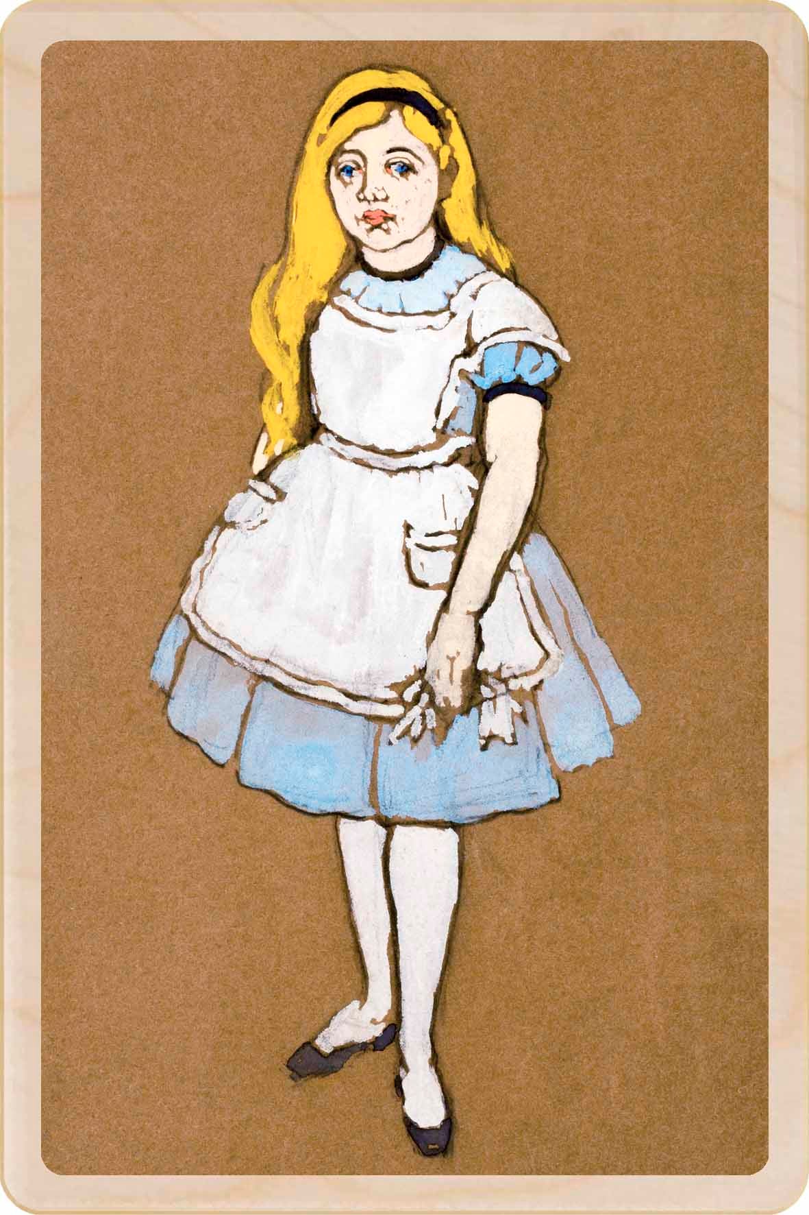 Alice (1915)- Wooden Postcard. Costume design by William Penhallow Henderson, printed on sustainable wood.