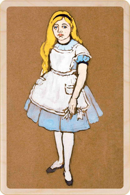 Alice (1915)- Wooden Postcard. Costume design by William Penhallow Henderson, printed on sustainable wood.