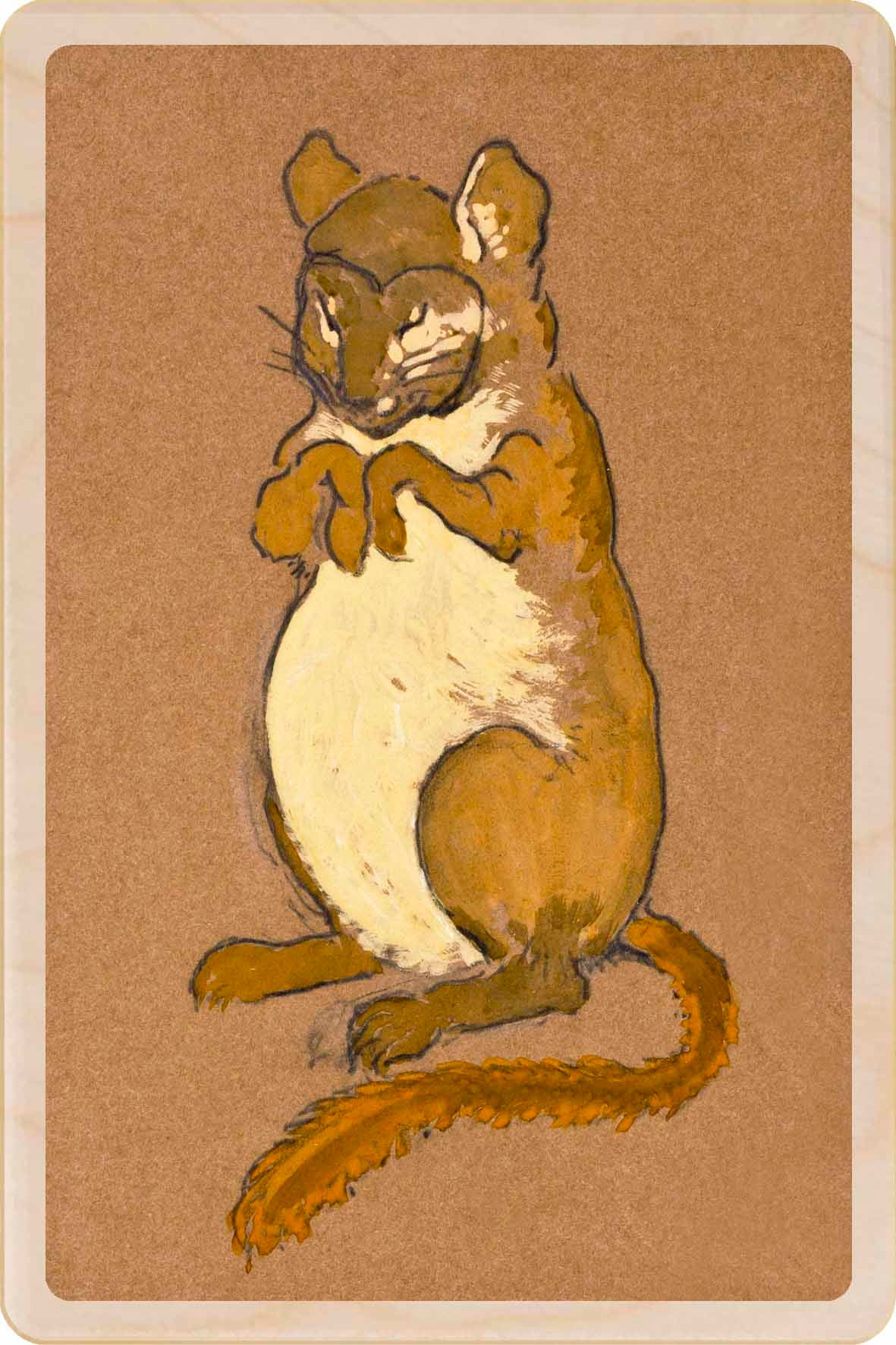 The Dormouse (1915)- Wooden Postcard. Costume design by William Penhallow Henderson, printed on sustainable wood