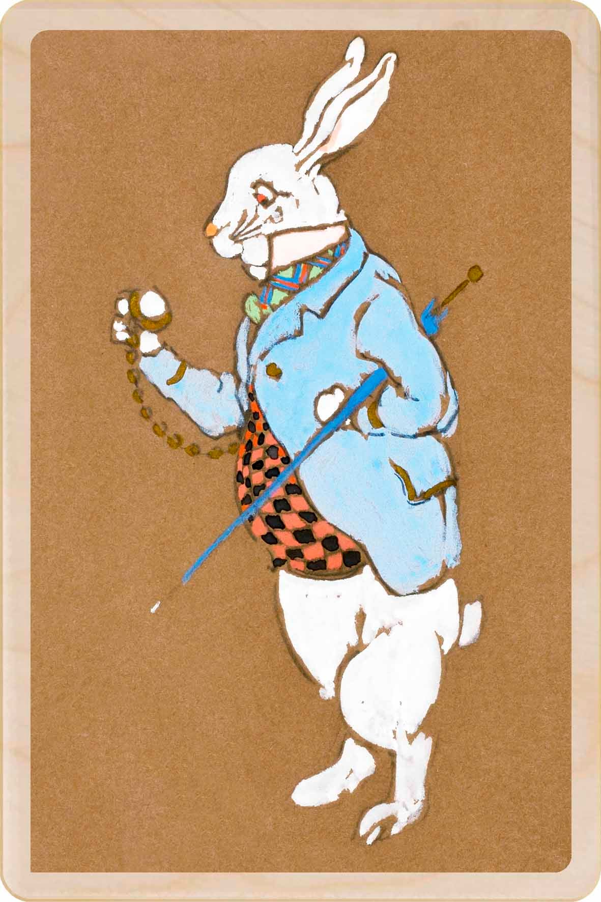 The White Rabbit (1915) - Wooden Postcard. Costume design for Lewis Carroll's Alice in Wonderland, by William Penhallow Henderson, printed on sustainable wood.