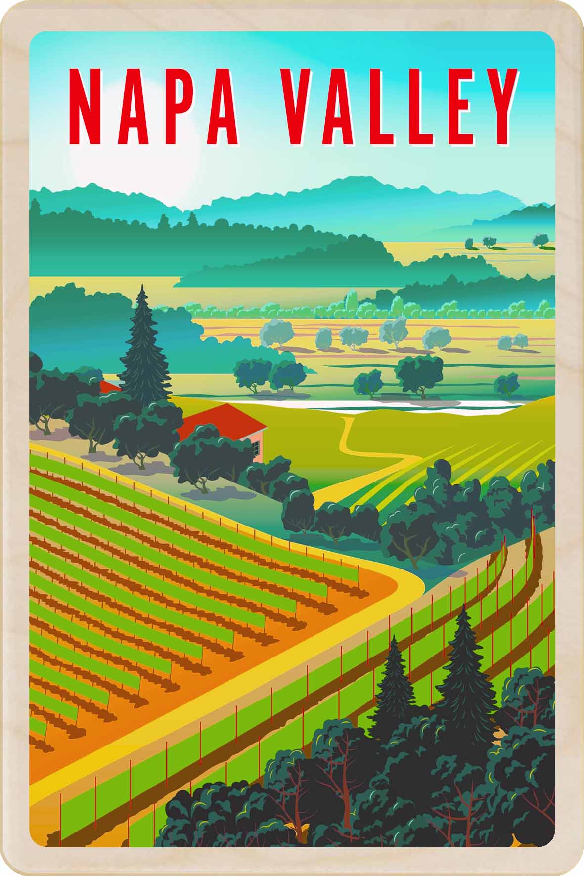 Napa Valley, California – Eco-friendly Card - Wooden Postcard

Write on the back with any pen and post worldwide with a standard stamp. A smart, eco-friendly card and gift.