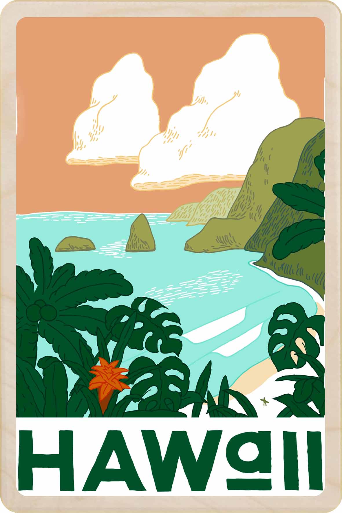 Hawaii – Eco-friendly Card - Wooden Postcard

Write on the back with any pen and post worldwide with a standard stamp. A smart, eco-friendly card and gift.