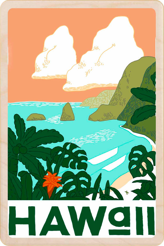 Hawaii – Eco-friendly Card - Wooden Postcard

Write on the back with any pen and post worldwide with a standard stamp. A smart, eco-friendly card and gift.