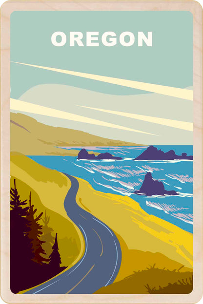 Oregon Coast – Eco-friendly Card - Wooden Postcard

Write on the back with any pen and post worldwide with a standard stamp. A smart, eco-friendly card and gift.