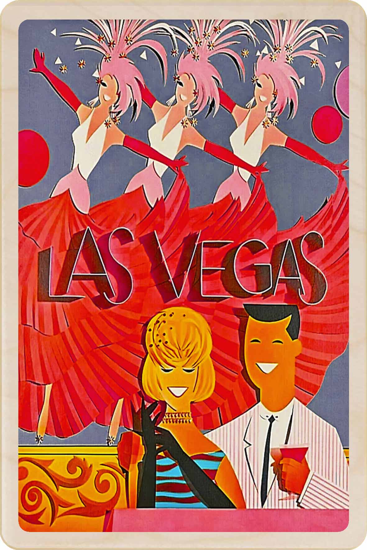 Vintage-style poster of Las Vegas . Las Vegas, Nevada – Eco-friendly Card - Wooden Postcard

Write on the back with any pen and post worldwide with a standard stamp. A smart, eco-friendly card and gift.