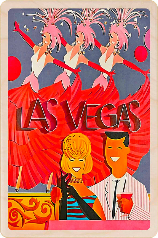 Vintage-style poster of Las Vegas . Las Vegas, Nevada – Eco-friendly Card - Wooden Postcard

Write on the back with any pen and post worldwide with a standard stamp. A smart, eco-friendly card and gift.