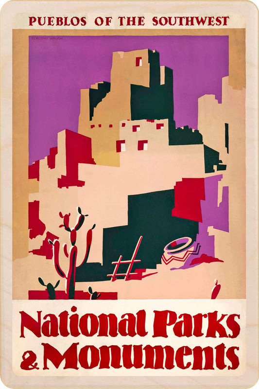 Pueblos of the Southwest, National Parks and Monuments – Eco-friendly Card - Wooden Postcard