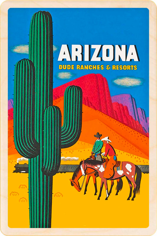 Arizona Dude Ranches – Eco-friendly Card - Wooden Postcard

Write on the back with any pen and post worldwide with a standard stamp. A smart, eco-friendly card and gift.