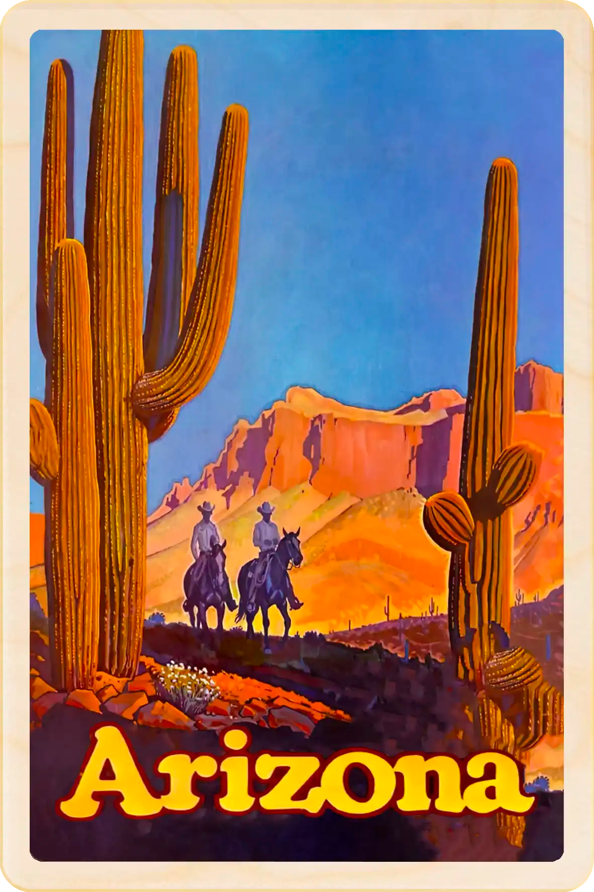 Cowboys - Arizona – Eco-friendly Card - Wooden Postcard

Write on the back with any pen and post worldwide with a standard stamp. A smart, eco-friendly card and gift.