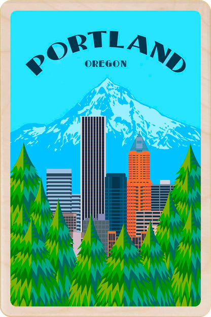 Portland, Oregon – Eco-friendly Card - Wooden Postcard

Write on the back with any pen and post worldwide with a standard stamp. A smart, eco-friendly card and gift.