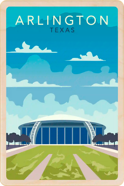Houston, Texas Travel Art Wooden Postcard to send, gift, and keep. The Wooden Postcard Company