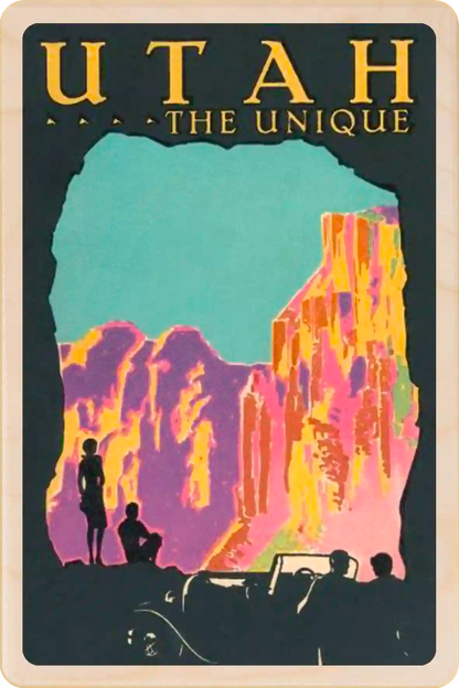 Utah The Unique Travel Art Wooden Postcard to send, gift, and keep. The Wooden Postcard Company
